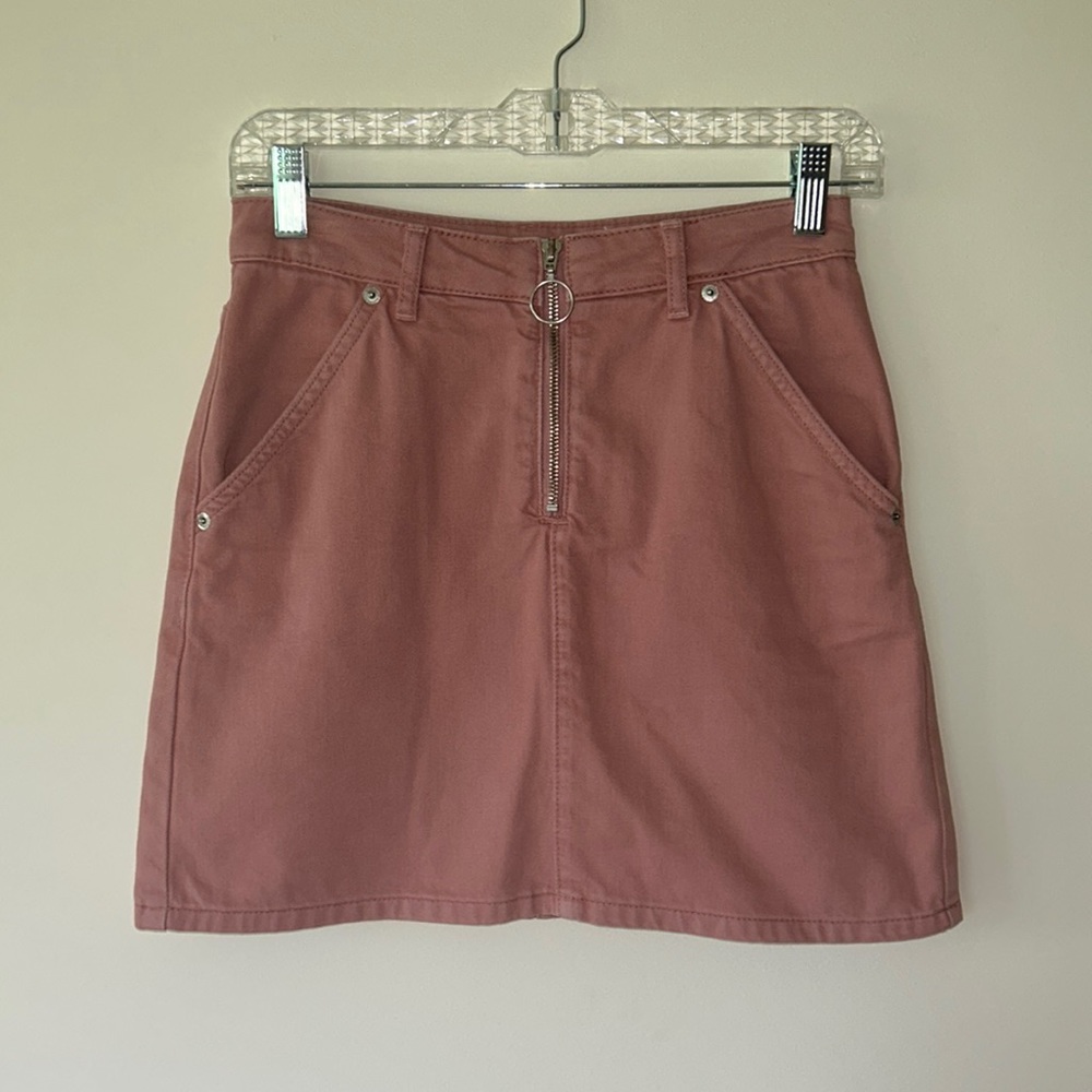 Pink denim skirt, size 4, Topshop